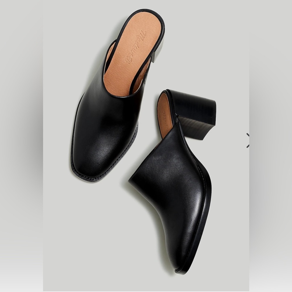 Madewell Heeled Mules in Leather size 8